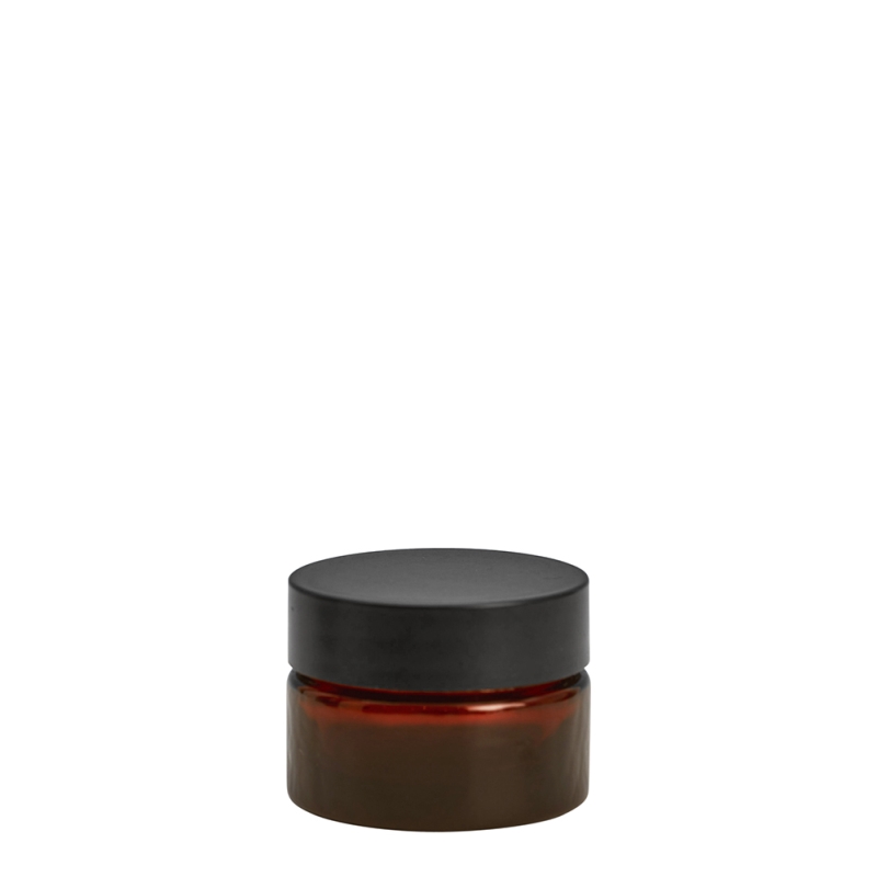 15g Amber Cos Pot & 40mm Black Wad Cap