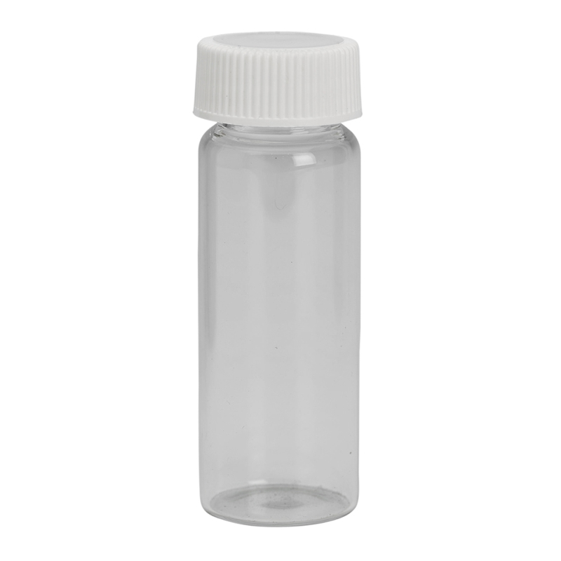 30ml Clear Vial & 24mm White Ribbed Polyring