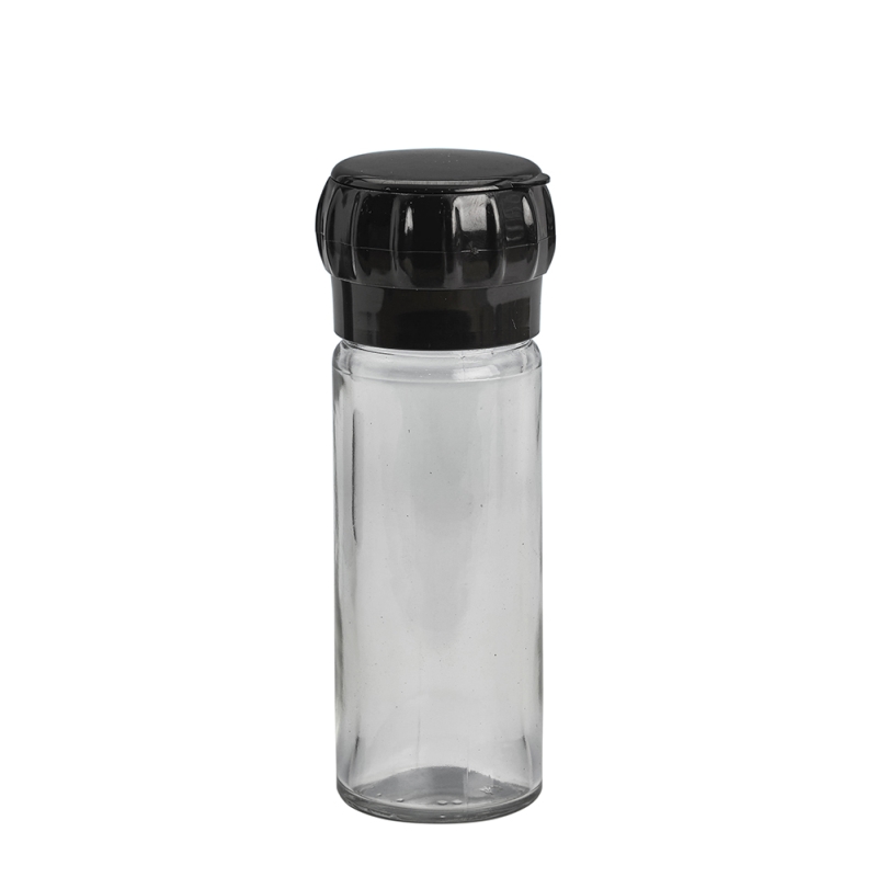 100ml Spice Glass Jar & 41mm Black Grinder Top (no seal)