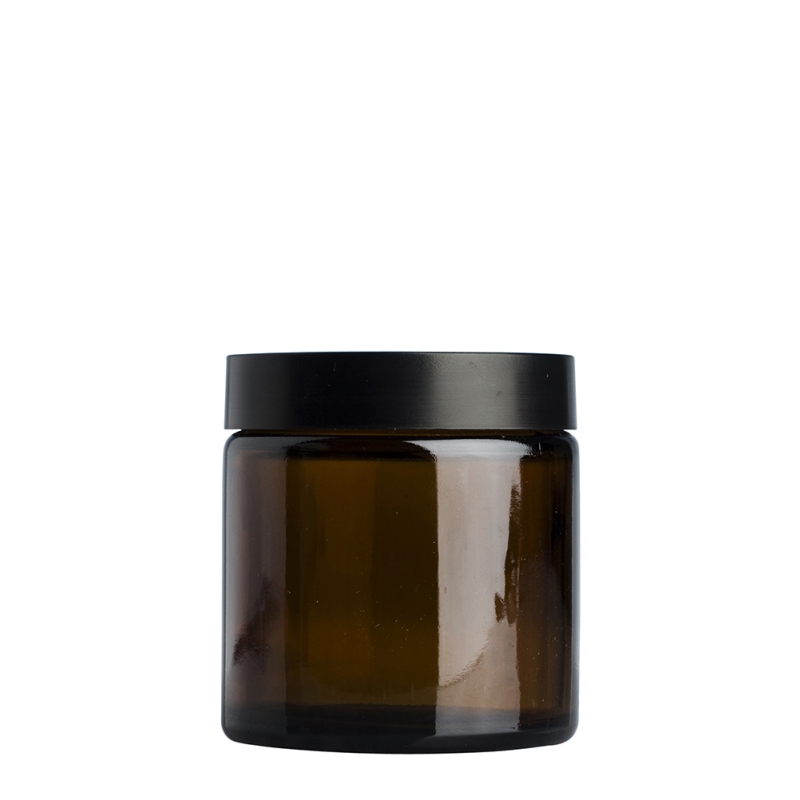120g Amber Cos Pot & 58mm Shiny Black Wad Cap