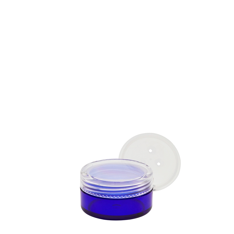 10g Blue Plastic Cos Pot & Clear Lid & Sifter