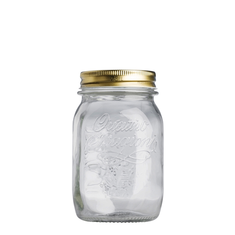 500ml Quattro Jar & 70mm Gold Preserving Screw