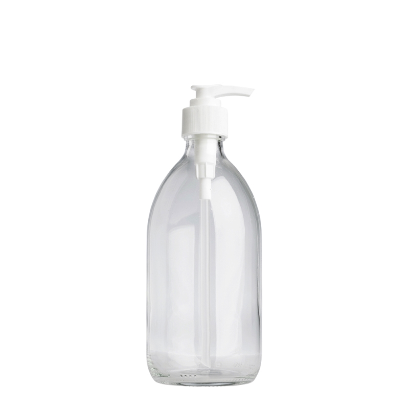 500ml Clear Syrup Btl & 28mm White Ribbed Lotion