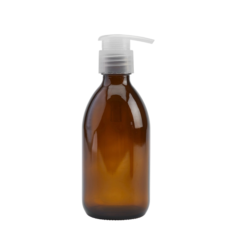 250ml Amber Syrup Btl & 28mm Natural Palm Lotion