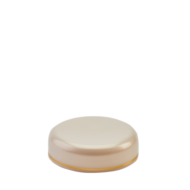 Pearl/Gold Band Plastic Round Edge Cap(for 100g Plastic Pot)