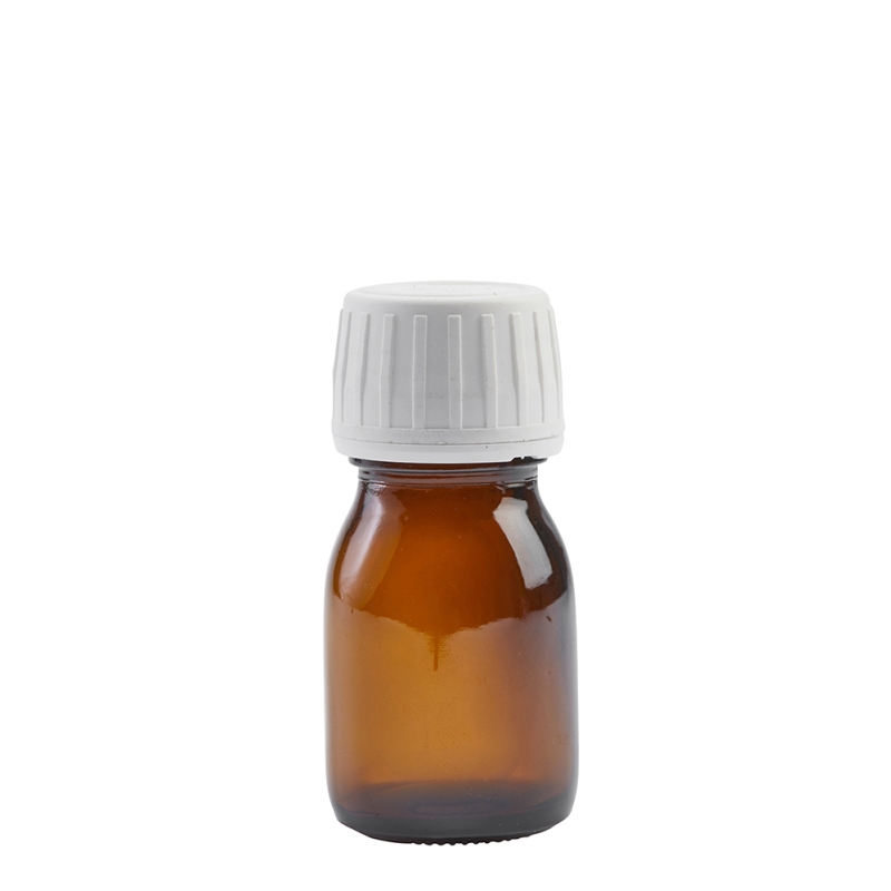 30ml Amber Syrup Btl & 28mm White Pourer T/T