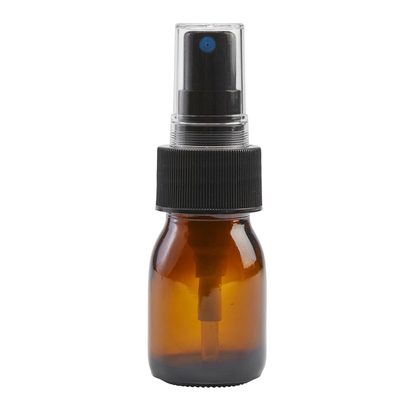 30ml Amber Syrup Btl & 28mm Black Ribbed Mist