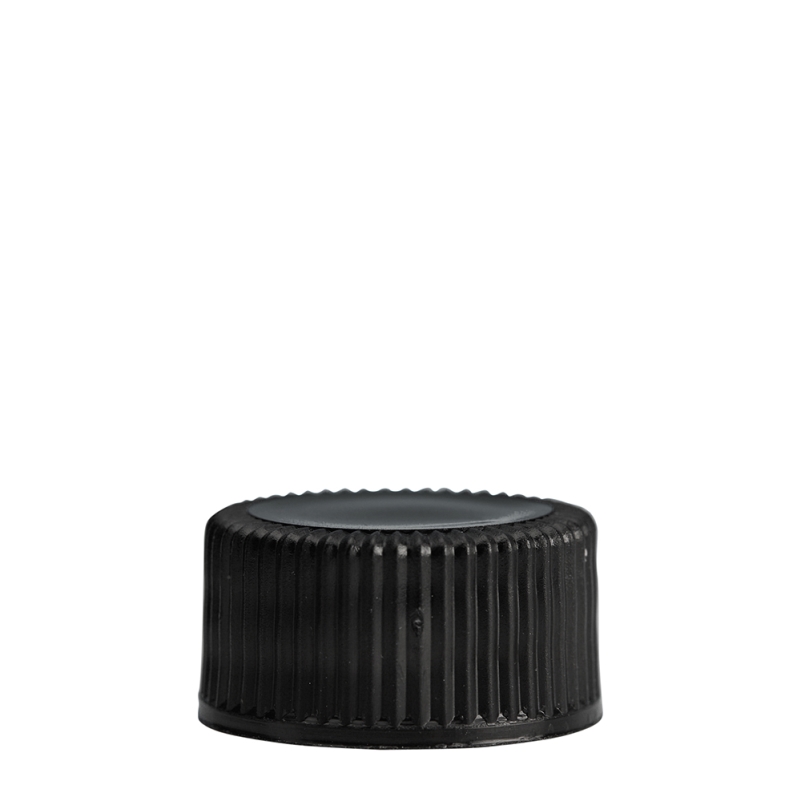 18mm Black Ribbed Polyring Cap
