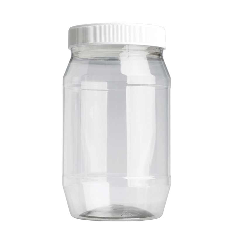 1000ml Clear Nexus Round Jar & 83mm White Foodseal Cap