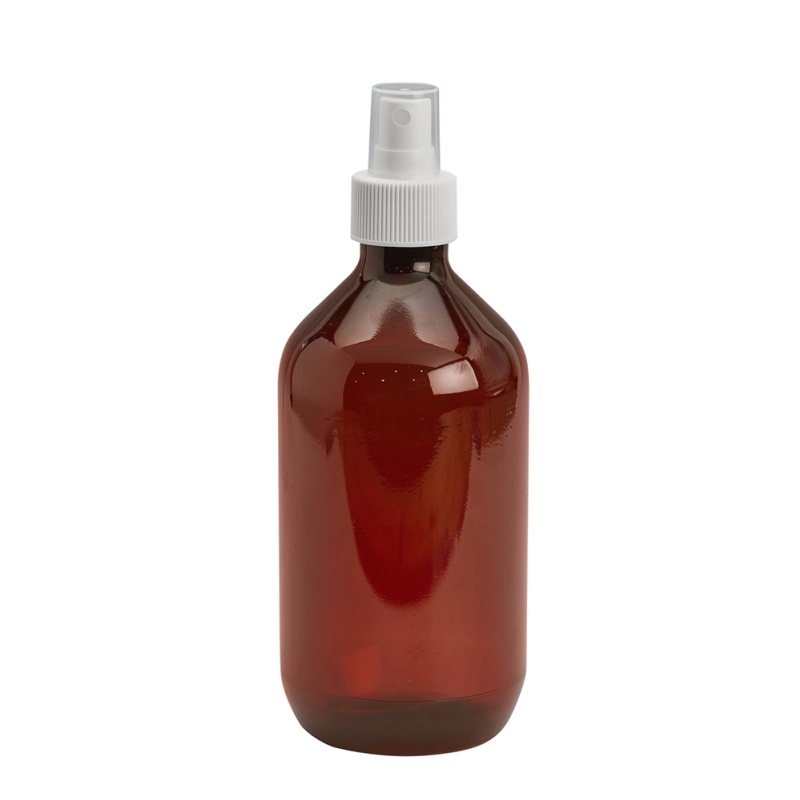 500ml Amber Prem PETG Btl & 28mm White Ribbed Mist