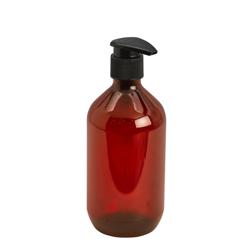 500ml Amber Prem PETG Btl & 28mm Black Palm Lotion