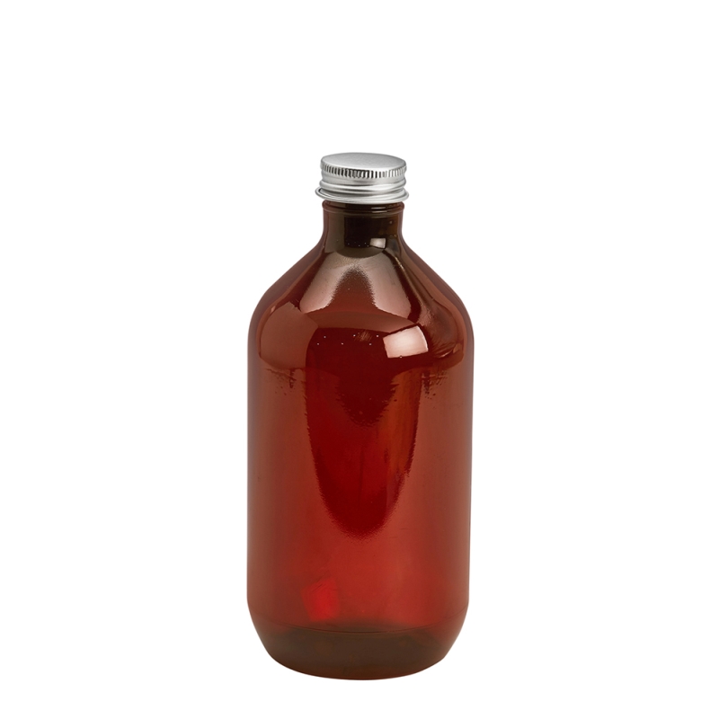 500ml Amber Prem PETG Btl & 28mm Alum Wad Cap