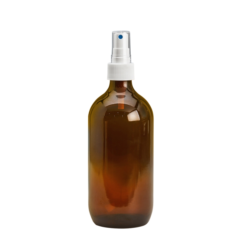 500ml Amber Disp Btl & 28mm White Ribbed Mist