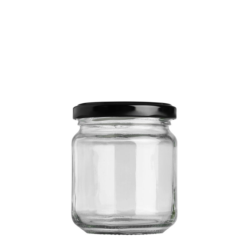 200ml Squat Twist Jar & 63mm Black Twist