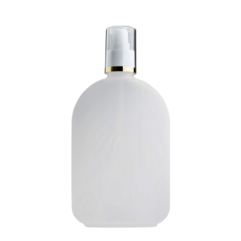 375ml Natural Flask & 24mm White/Gold Band Cos Lotion
