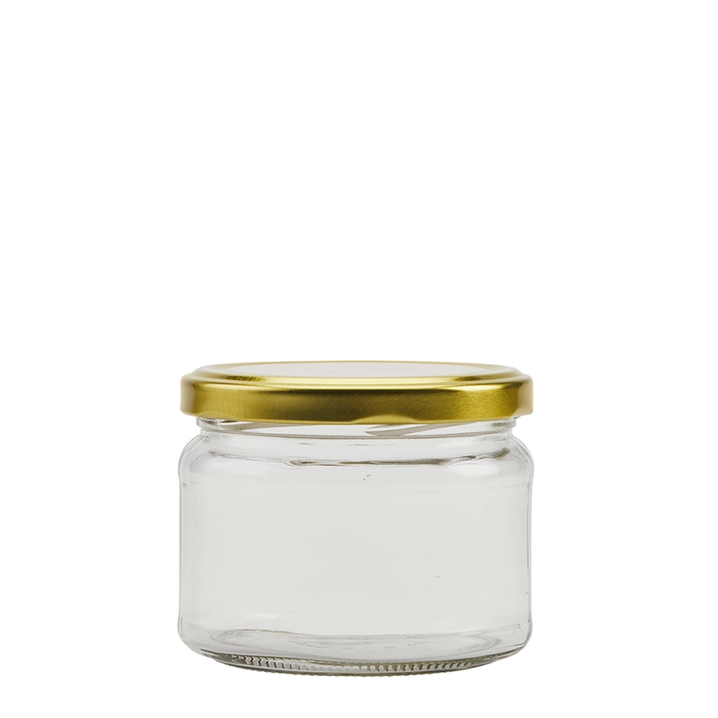 250ml Squat Twist Jar & 82mm Gold Twist