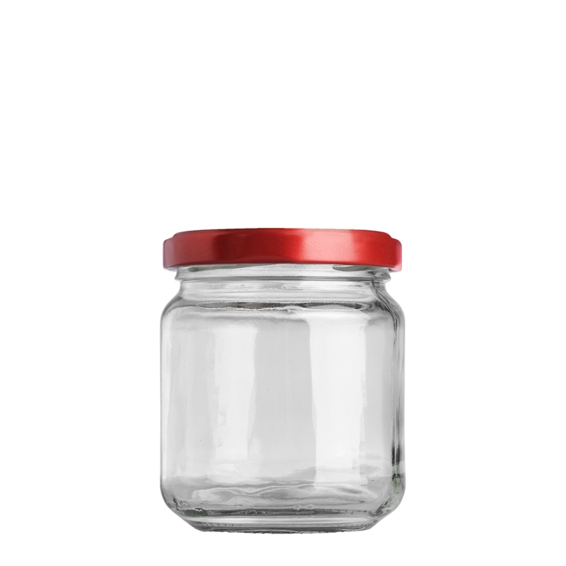 200ml Squat Twist Jar & 63mm Red Twist