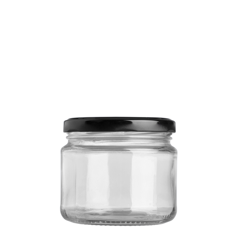 250ml Squat Twist Jar & 82mm Black Twist