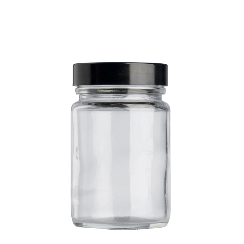 125g Clear Cos Pot & 48mm Black Wad Cap