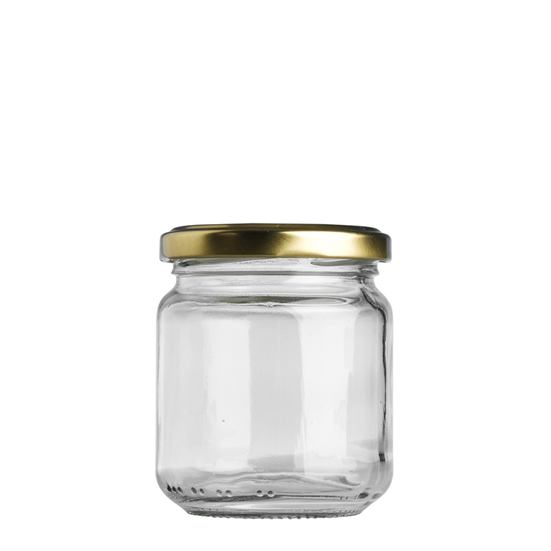 200ml Squat Twist Jar & 63mm Gold Twist