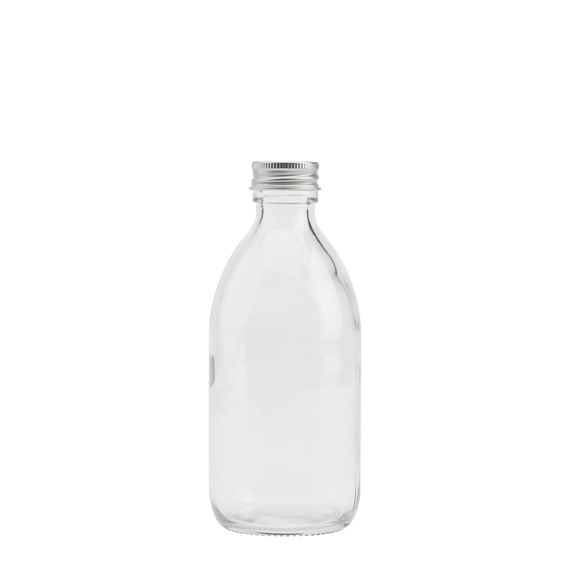 300ml Clear Syrup Btl & 28mm Alum Wad Cap