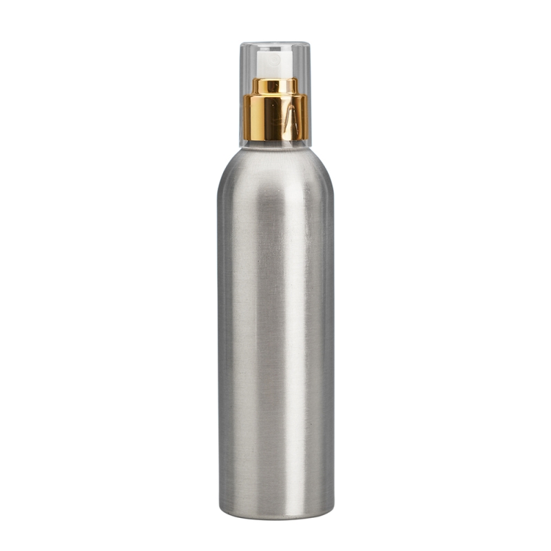 250ml Aluminium Btl & 24mm Gold/White Cos Mist