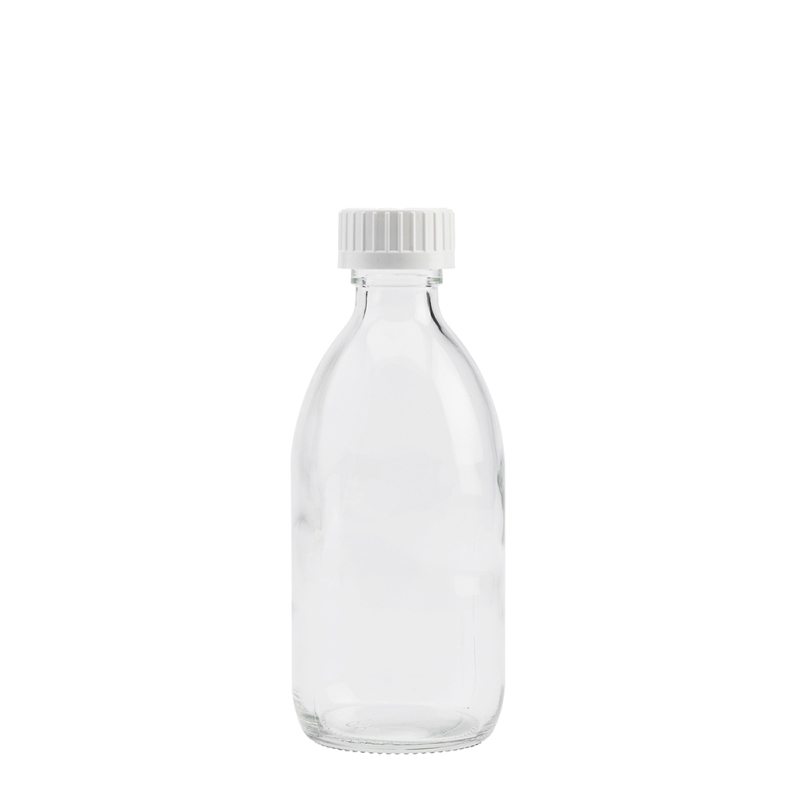 300ml Clear Syrup Btl & 28mm White C/Resistant