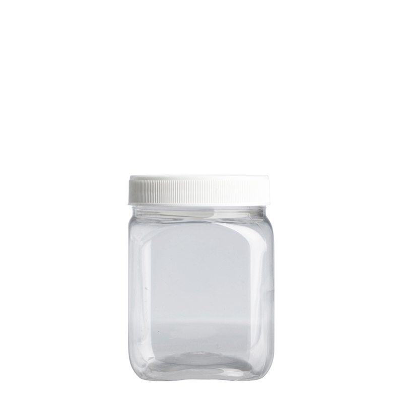 190ml Clear Nexus Square Jar & 53mm White Foodseal Cap