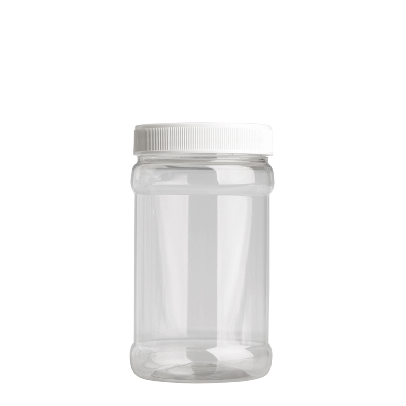 200ml Clear Nexus Round Jar & 53mm White Foodseal Cap