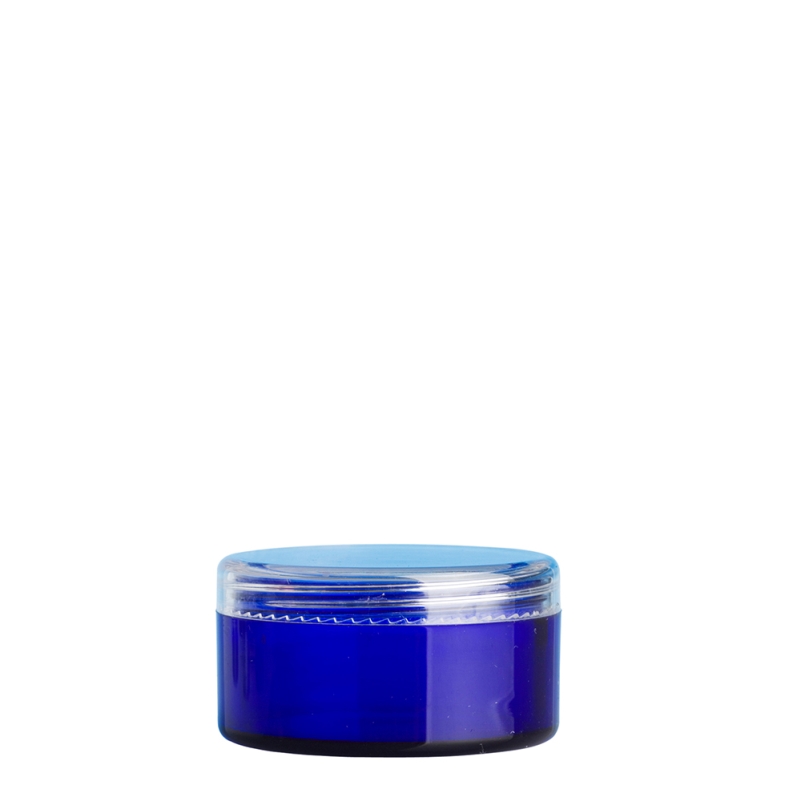 30g Blue Plastic Cos Pot & Clear Lid