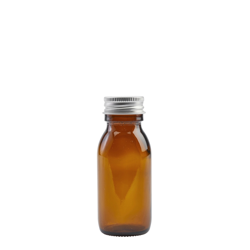 50ml Amber Syrup Btl & 28mm Alum Wad Cap