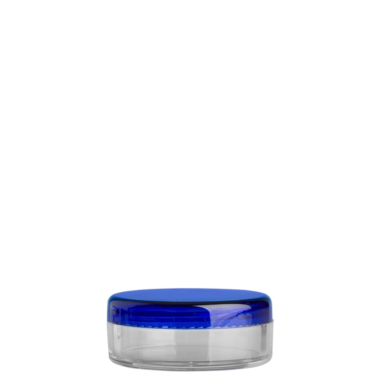 20g Clear Plastic Cos Pot & Blue Lid