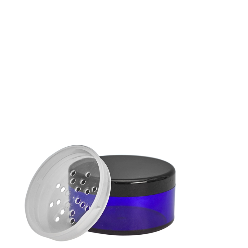 30g Blue Plastic Cos Pot & Black Lid & Sifter