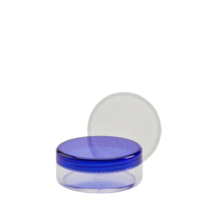 20g Clear Plastic Cos Pot & Blue Lid & Sifter