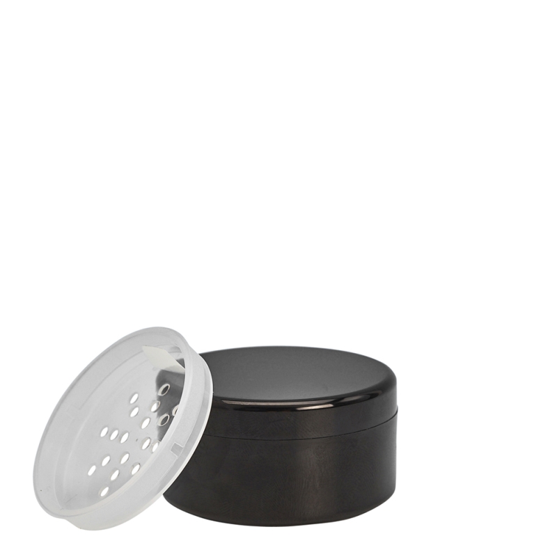 30g Black Plastic Cos Pot & Black Lid & Sifter