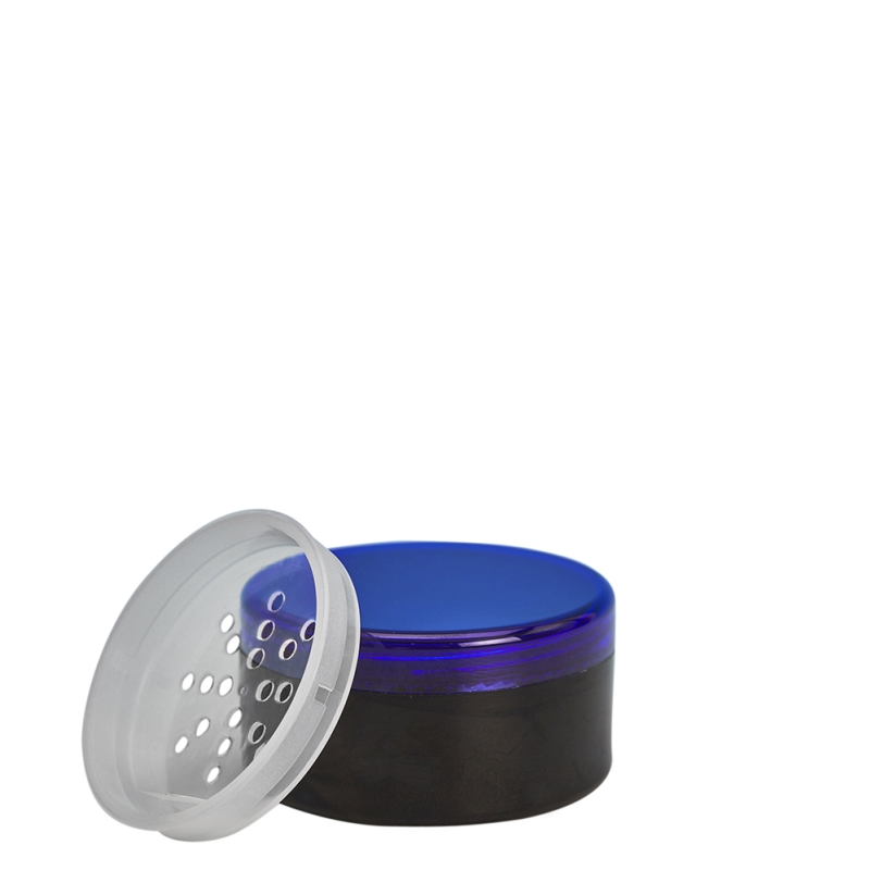 30g Black Plastic Cos Pot & Blue Lid & Sifter