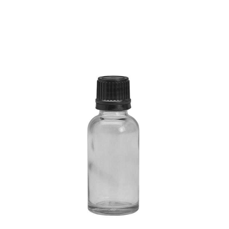 30ml Clear Drip Btl & 18mm Black T/T