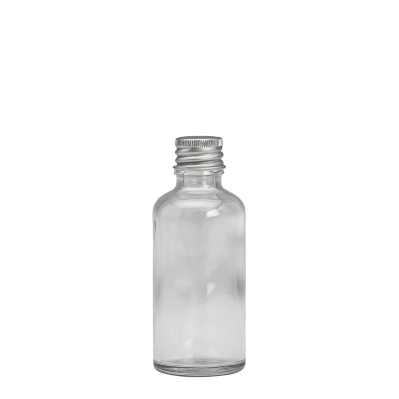 50ml Clear Drip Btl & 18mm Alum Wad Cap