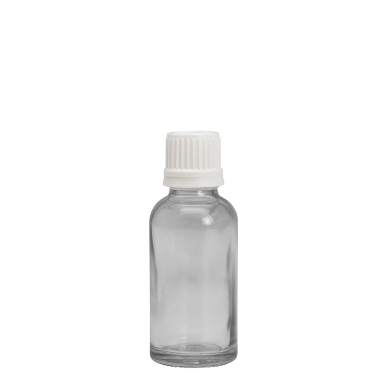 30ml Clear Drip Btl & 18mm White T/T