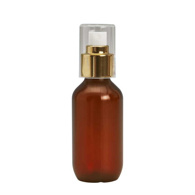 100ml Amber Prem PETG Btl & 24mm Gold Cos Mist