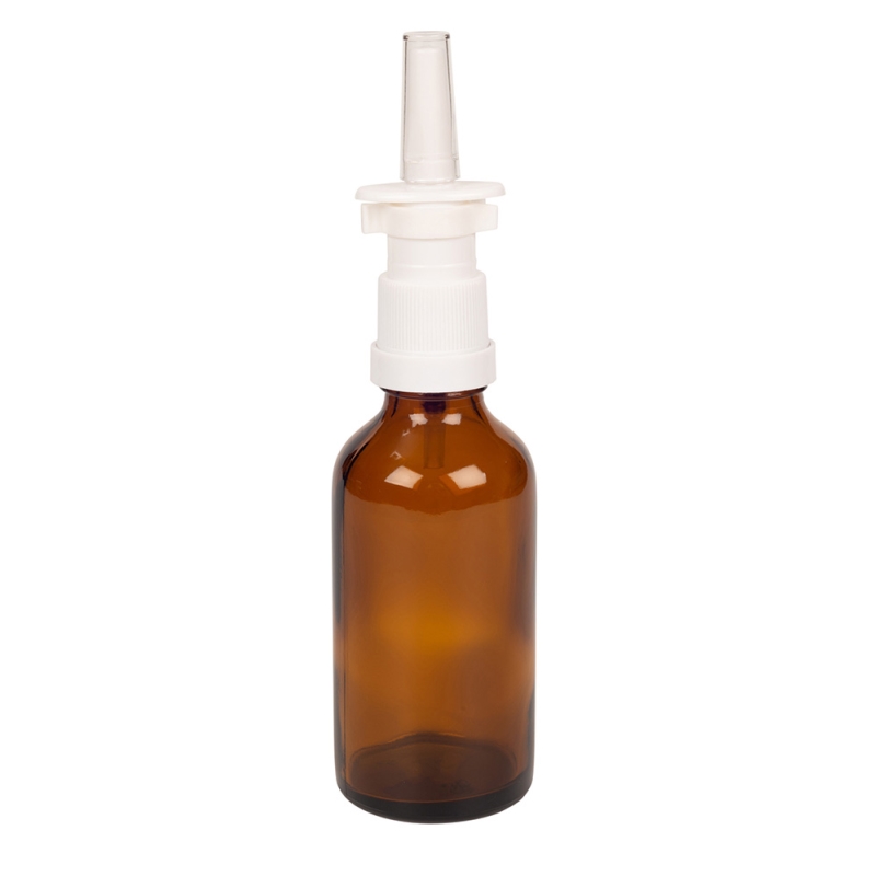 50ml Amber Drip Btl & 18mm White Nasal (Taiwan)