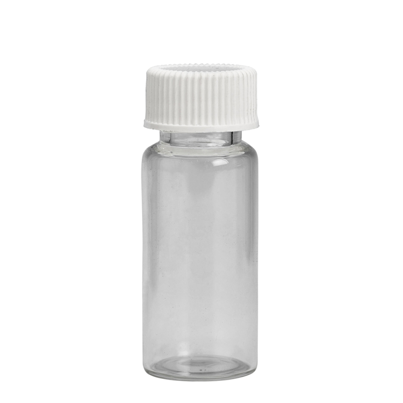 11ml Clear Vial & 18mm White Ribbed Polyring