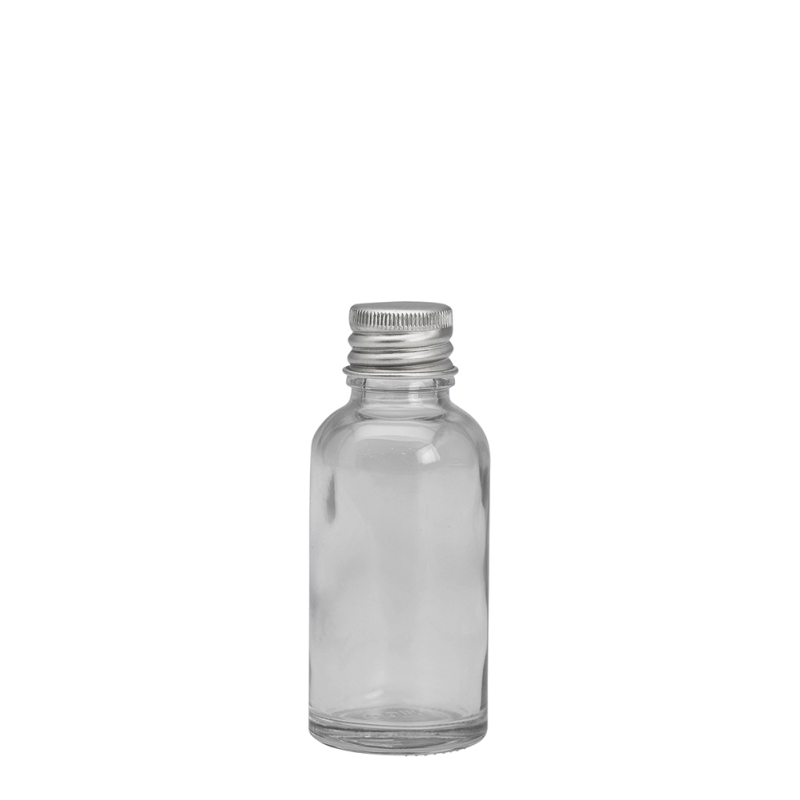 30ml Clear Drip Btl & 18mm Alum Wad Cap