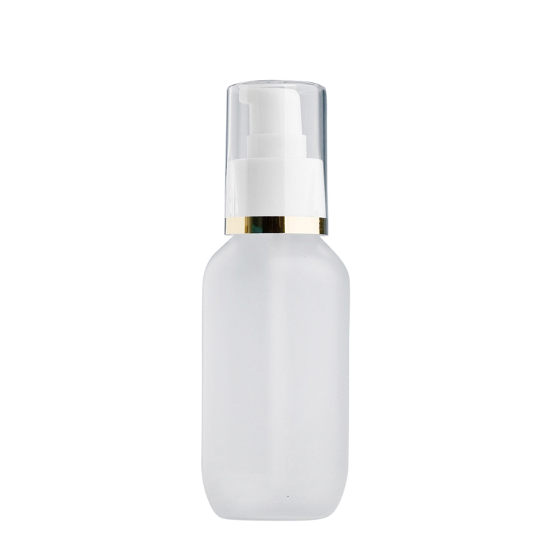 100ml Frosted Prem Btl & 24mm White/Gold Band Cos Lotion