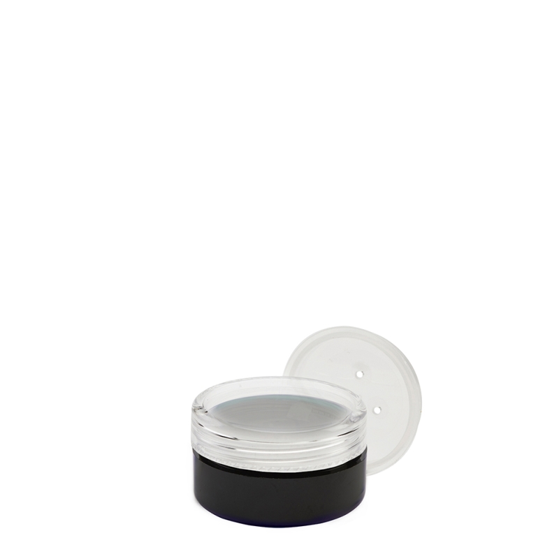 10g Black Plastic Cos Pot & Clear Lid & Sifter