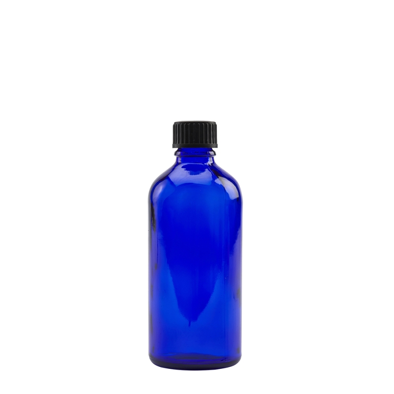 100ml Blue Drip Btl (China) & 18mm Black Foam Wad Cap