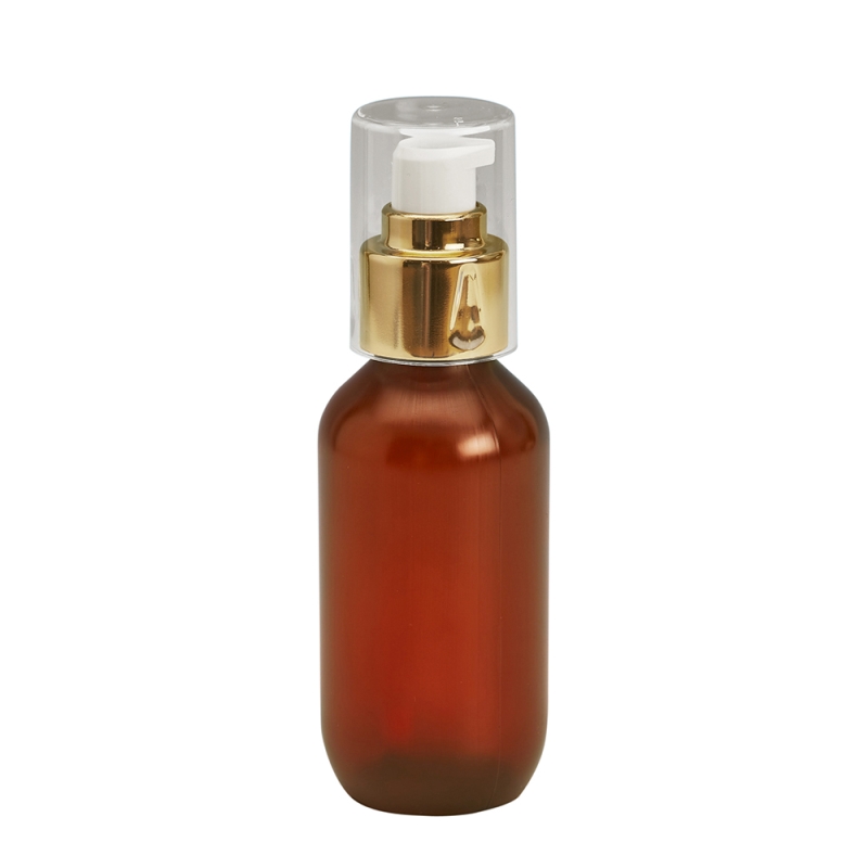 100ml Amber Prem PETG Btl & 24mm Gold Cos Lotion