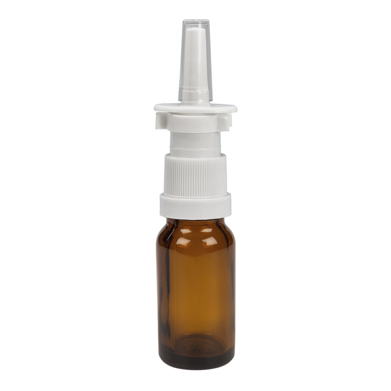 10ml Amber Drip Btl & 18mm White Nasal (Taiwan)