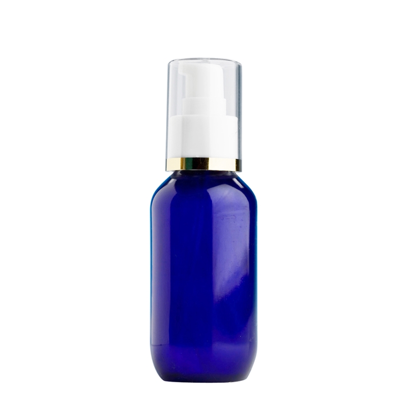 100ml Blue Prem Btl & 24mm White/Gold Band Cos Lotion
