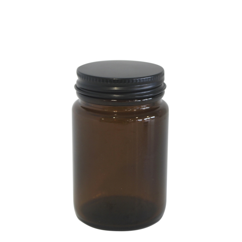 125g Amber Cos Pot & 48mm Black Alum Wad Cap